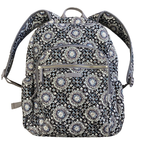 Vera Bradley Handbags - Vera Bradley Women's Cotton Campus Backpack Charcoal Medallion